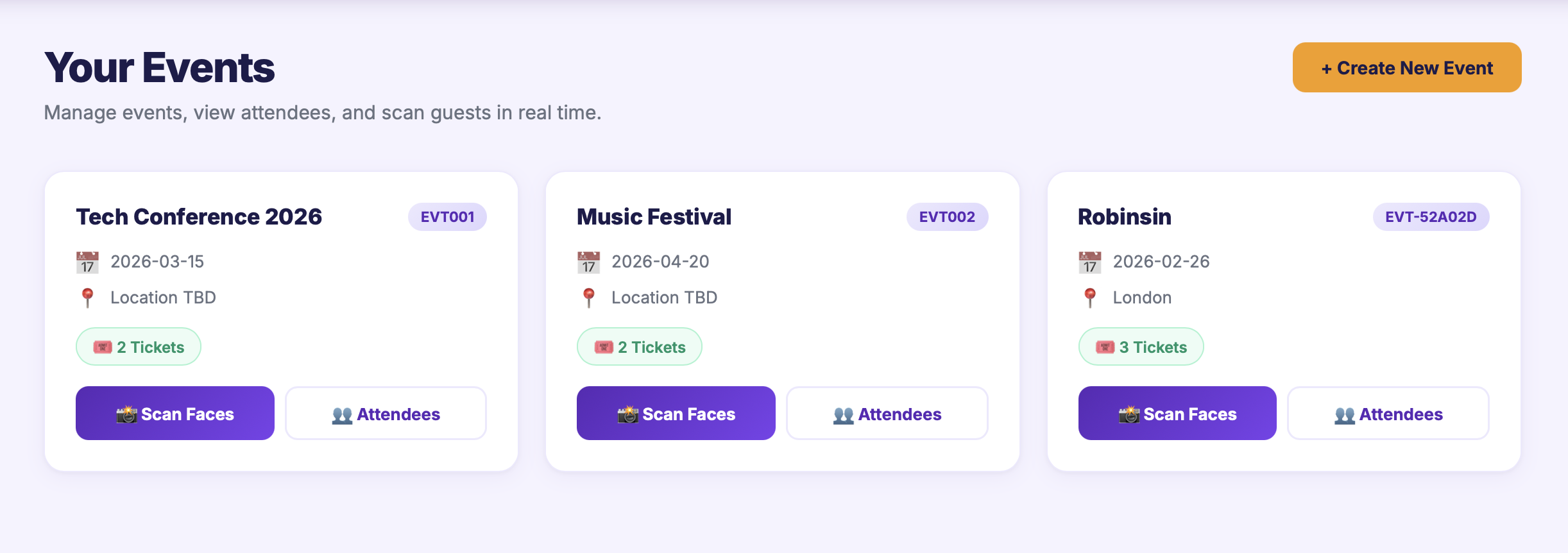 Entri organiser dashboard